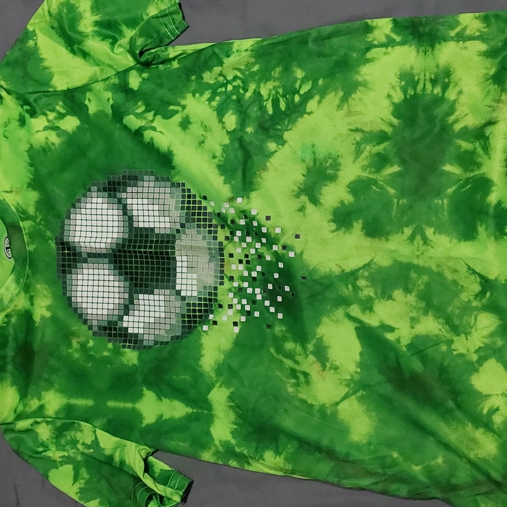 Soccer tshirt Green tye dye